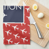 Linge De Cuisine Avion pilote à plan blanc funky (Quart Plié)