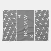 Linge De Cuisine Avion pilote d'avion à Avion blanc funky (Horizontal)