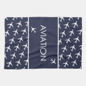 Linge De Cuisine Avion pilote d'avion à Avion blanc funky (Horizontal)