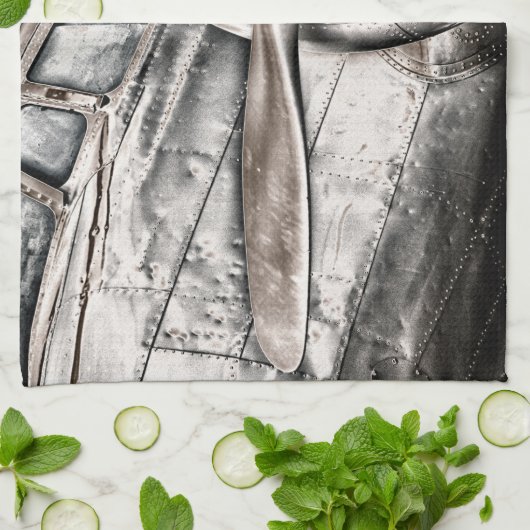 Linge De Cuisine Avion vintage (Plié)