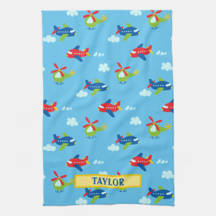 Linge De Cuisine Avions Hélicoptères Nuages Photographie Lt Ciel Bl
