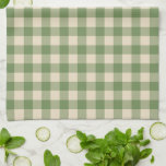 Linge De Cuisine Avocado Green Cottagecore En vichy Check Plaid<br><div class="desc">Pique-nique printanière moderne,  avec motif tartan en vichy plaid à l'avocat vert et couleur crème.</div>