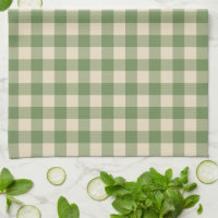 Avocado Green Cottagecore En vichy Check Plaid