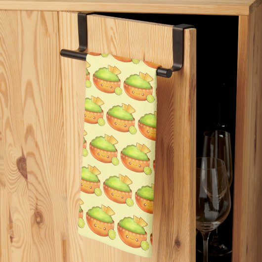 Linge De Cuisine Avocado Guacamole Et Chips Tortilla (Pliage en tiers)