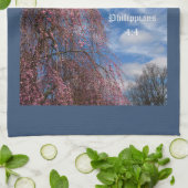 Linge De Cuisine Avril Ciel avec Philippiens 4:4 (Plié)
