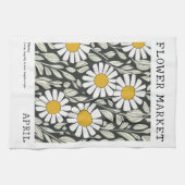 Linge De Cuisine Avril Fleur Marché Blanc Faisceau Floral Imprimer (Horizontal)