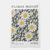 Linge De Cuisine Avril Fleur Marché Blanc Faisceau Floral Imprimer (Vertical)