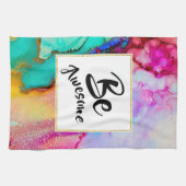 Linge De Cuisine Awesome rose et turquoise Aquarelle Abstraite (Horizontal)