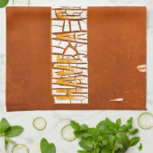 Linge De Cuisine "Ayez Un Jour D'Or" Peinture Rustique À Peeling (Plié)