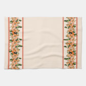 Linge De Cuisine Azalée Abricot sur Crème (Horizontal)