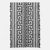 Linge De Cuisine Aztec Boho, Motif tribal géométrique noir blanc (Vertical)