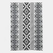 Linge De Cuisine Aztec Boho, Motif tribal géométrique noir blanc (Vertical)