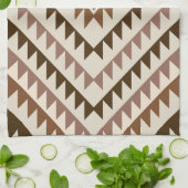 Linge De Cuisine Aztec Diamond Motif Design Browns+Cream (Plié)