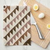 Linge De Cuisine Aztec Diamond Motif Design Browns+Cream (Quart Plié)