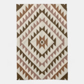 Linge De Cuisine Aztec Diamond Motif Design Browns+Cream (Vertical)