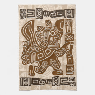 Linge De Cuisine Aztec Eagle Guerrier Tribal Art antique