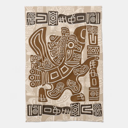 Linge De Cuisine Aztec Eagle Guerrier Tribal Art antique (Vertical)