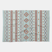 Linge De Cuisine Aztec Mixte Motif Motif Rusts Crème Bleu (Horizontal)