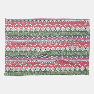 Linge De Cuisine Aztec pattern, stripes.