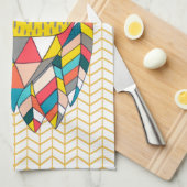 Linge De Cuisine Aztec Tribal Moderne Chouette Illustration Serviet (Quart Plié)