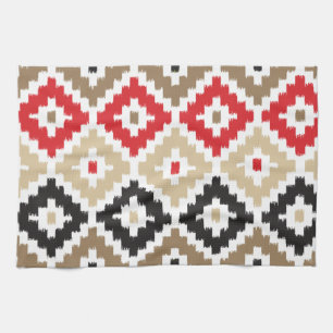 Linge De Cuisine Aztec Tribal Print Ikat Diamond Motif