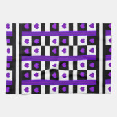 Linge De Cuisine B&W Purple Hearts Beating (Horizontal)