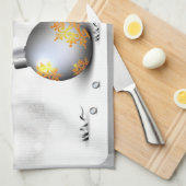 Linge De Cuisine Babioles argentées grises de vacances d'or (Quart Plié)