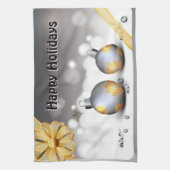 Linge De Cuisine Babioles argentées grises de vacances d'or (Vertical)