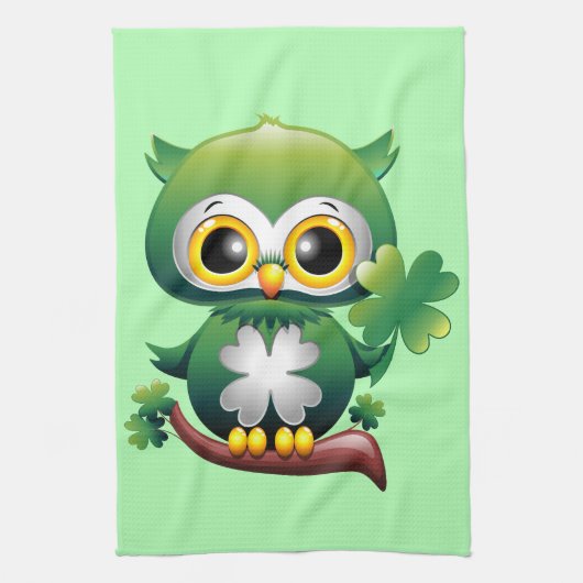 Linge De Cuisine Baby Owl St Patrick Paddy Cartoon (Vertical)