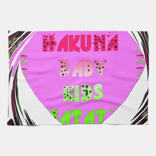 Linge De Cuisine Baby Pink Hearts Hakuna Matata Baby Kids Design.p (Horizontal)