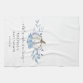 Linge De Cuisine Baby shower Courge Fleurie Bleu Poussière (Horizontal)