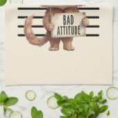 Linge De Cuisine Bad Attitude Chat Mugshot - Drôle Feline Design (Plié)