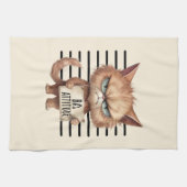 Linge De Cuisine Bad Attitude Chat Mugshot - Drôle Feline Design (Horizontal)