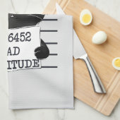 Linge De Cuisine Bad Cattitude - Mugshot de chat noir (Quart Plié)