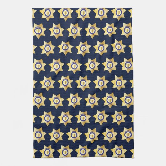 Linge De Cuisine Badge Sheriff Gold Star Amusant (Vertical)