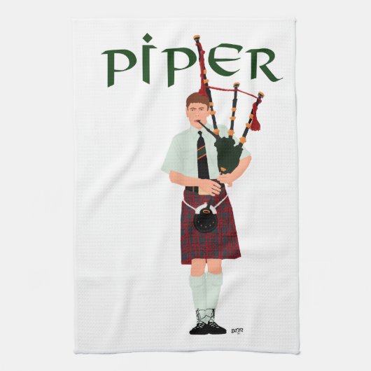 Linge De Cuisine Bagpiper (Vertical)