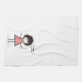 Linge De Cuisine Baguette Figure Girl sur blanc (Horizontal)