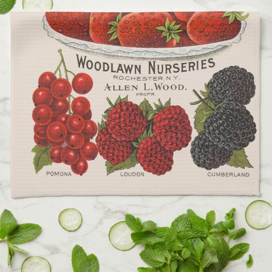 Linge De Cuisine Baies printanières (Plié)