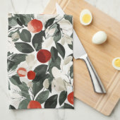 Linge De Cuisine Baies rouges vertes de Noël (Quart Plié)