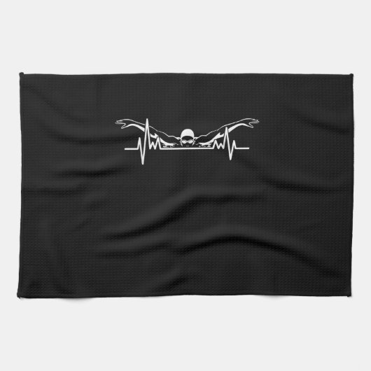 Linge De Cuisine Baignade Heartbeat Équipe Baignade Femmes Filles (Horizontal)