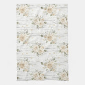 Linge De Cuisine Baigneuse Bohème Fleurie Blanc Crème Romantique (Vertical)