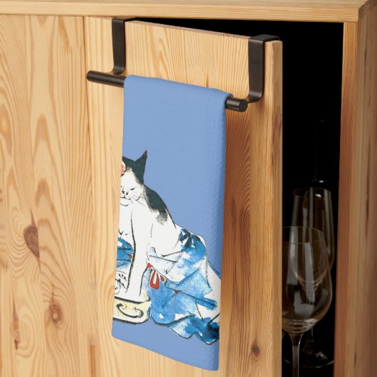 Linge De Cuisine Bain japonais de chats humoristique II (Pliage en tiers)
