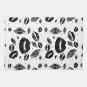 Linge De Cuisine Baisers partout (noir et blanc) (Horizontal)