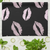 Linge De Cuisine Baisers Rose Argenté (Plié)