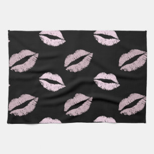 Linge De Cuisine Baisers Rose Argenté