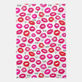Linge De Cuisine Baisers XOXO rouge et rose (Vertical)