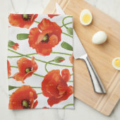 Linge De Cuisine baisses de l'eau sur les pavots mignons (Quart Plié)