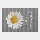 Linge De Cuisine Baisy blanc Personnalisé Gris rayé (Horizontal)