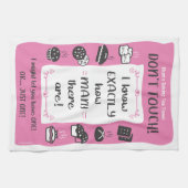 Linge De Cuisine Baker's Tea Towel Gran, Dad, Mum, Gift (Pink)  (Horizontal)