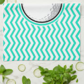 Linge De Cuisine Bal de golf; Aqua Green Chevron (Plié)